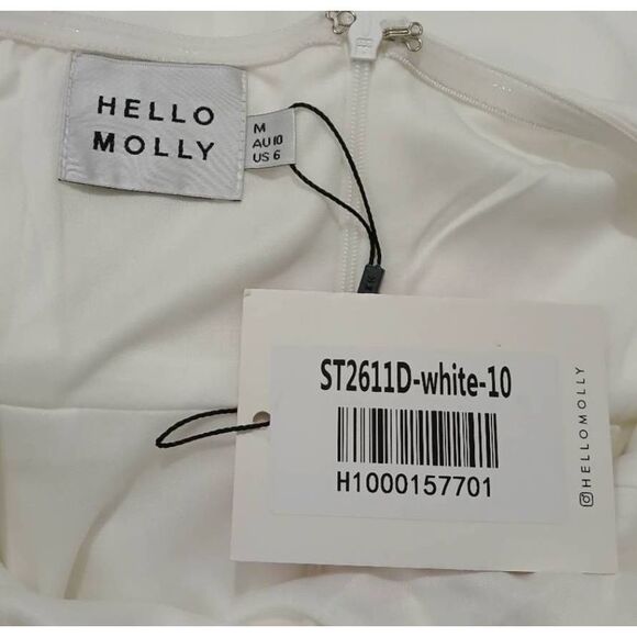 Hello molly womens size 6 white Strapless club dress mini ruffle peplum - Picture 2 of 5